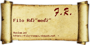 Filo Rómeó névjegykártya