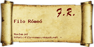 Filo Rómeó névjegykártya