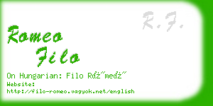 romeo filo business card